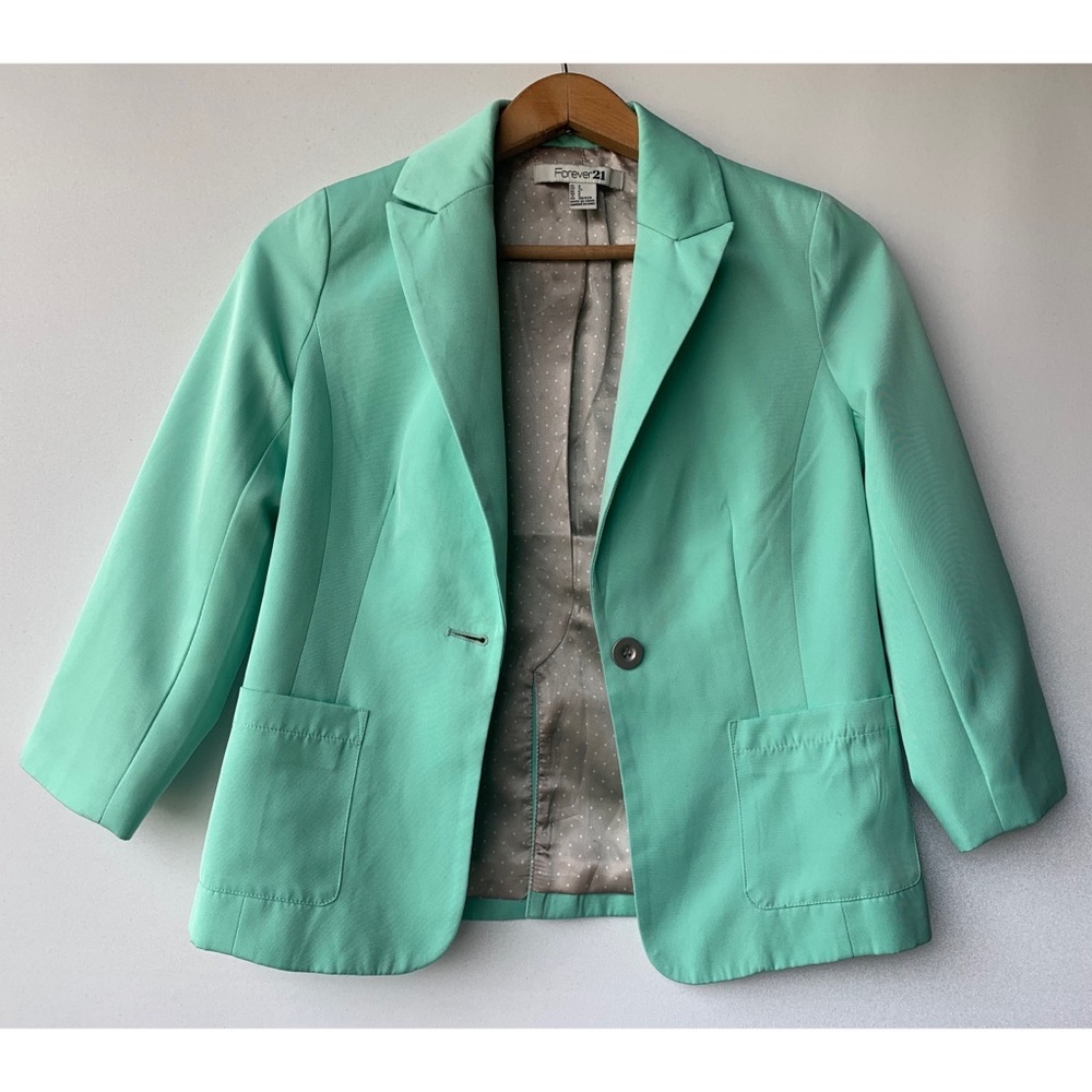 XS | F21 | Minty green petite blazer